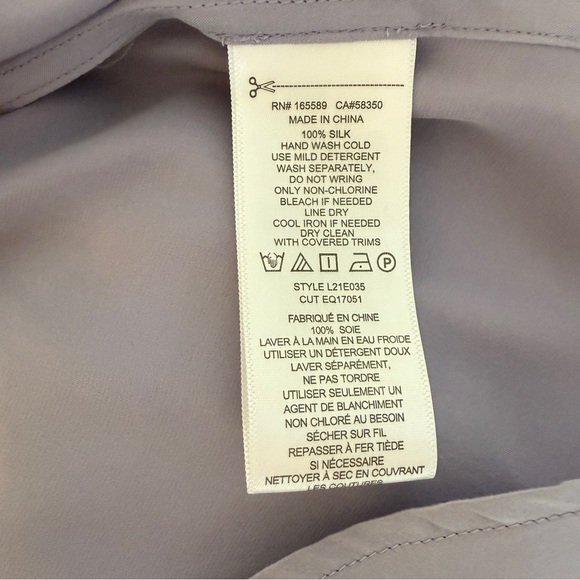 EQUIPMENT Signature Silk Satin Shirt In Languid Lavender Purple, Medium, NEW - Picture 7 of 7